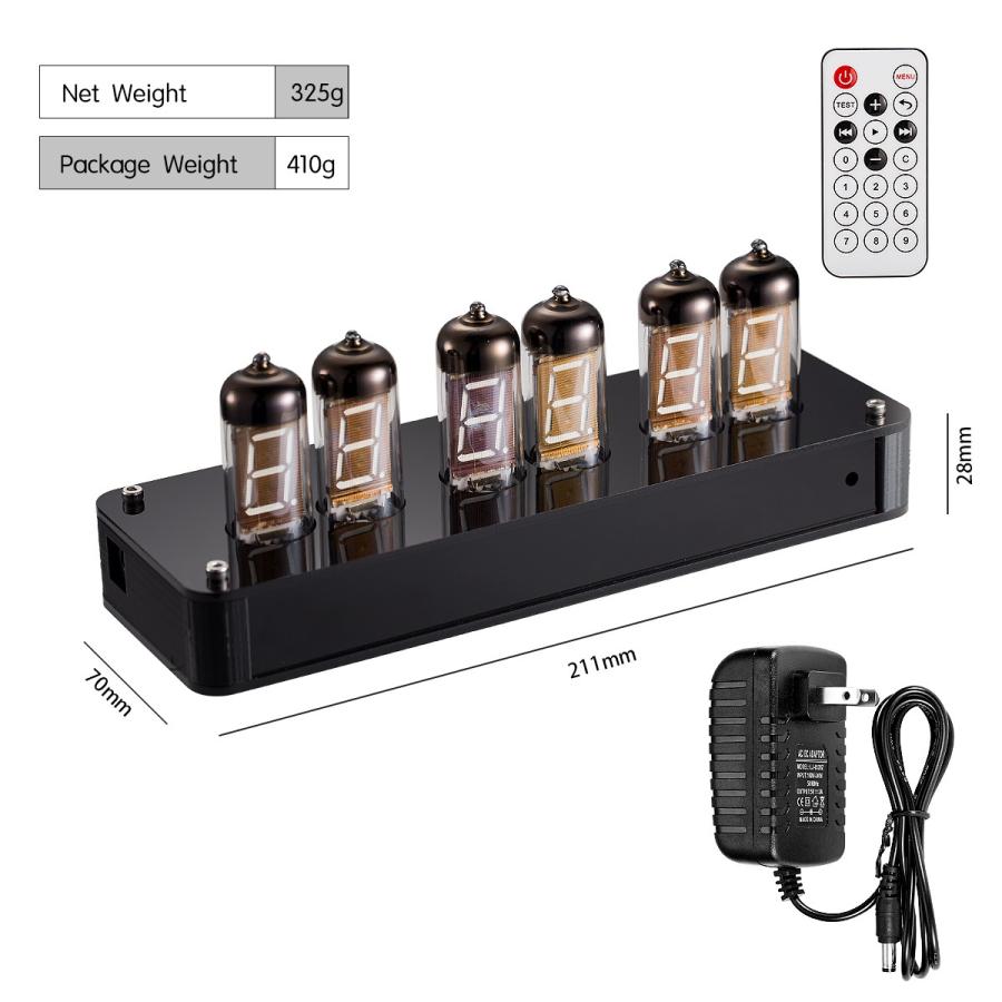 レトロ 6 * IV-11 Nixie 真空管時計 （時間/日付/温度/ VFD