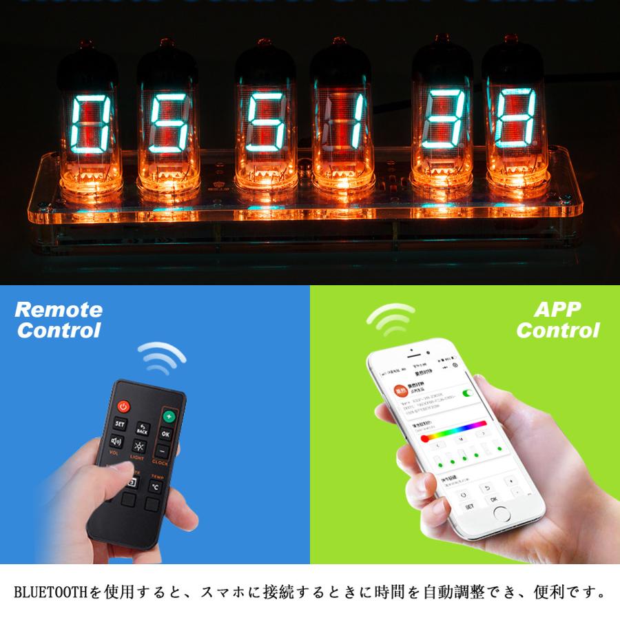 Retro Desk 6×IV-11（ИВ-11） ニキシー管 VFD 目覚まし時計 Bluetooth