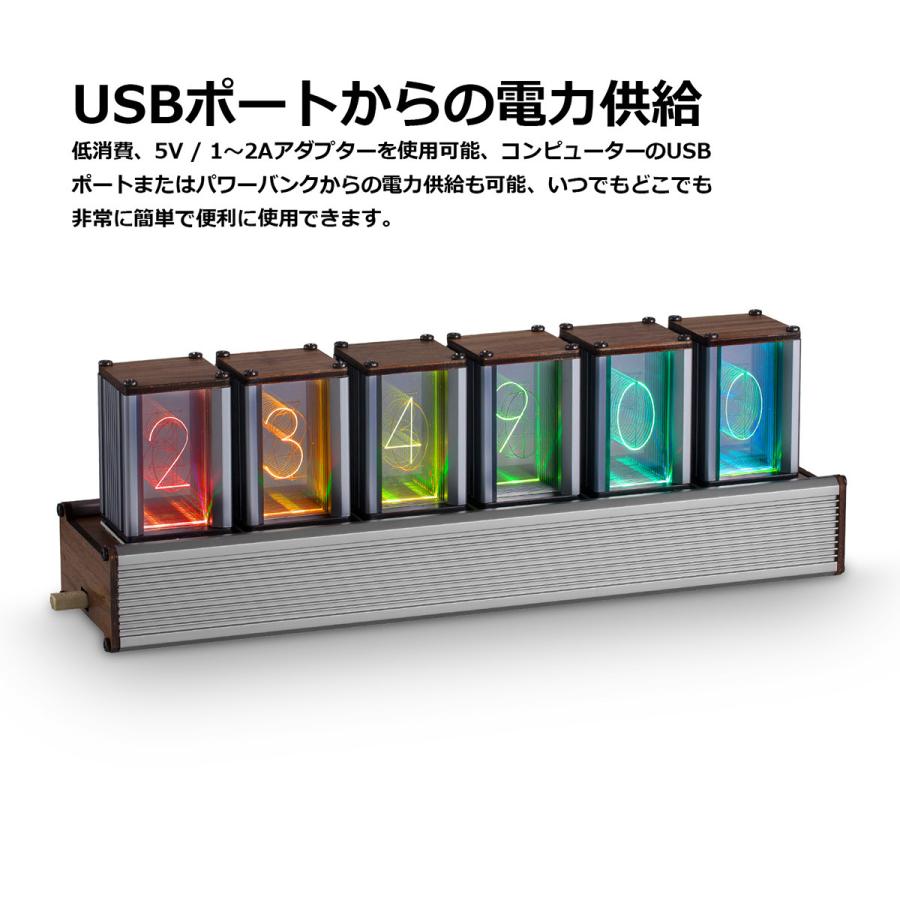 現代 デジタル RGB 非真空管時計 6桁 カラフル LED時計 レトロ 非ニキシー管｜tysj-online｜04