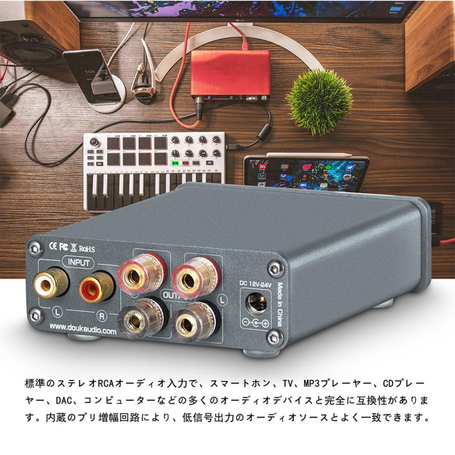 Douk Audio Mini デジタル パワーアンプ HiFi TPA3116 ステレオ Douk Audio Mini デジタル パワーアンプ HiFi TPA3116 ステレオ