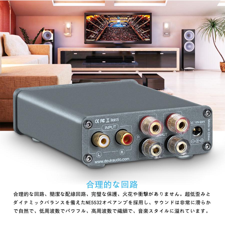 Douk Audio Mini デジタル パワーアンプ HiFi TPA3116 ステレオ 2.0チャンネル オーディオアンプ 50W + 50W チタン色｜tysj-online｜05
