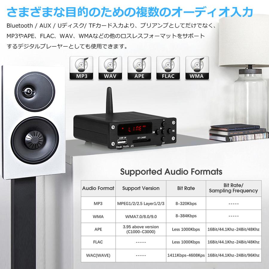 DOUK AUDIO D5 MINI プリアンプ Bluetooth 5.0 レシーバー USB
