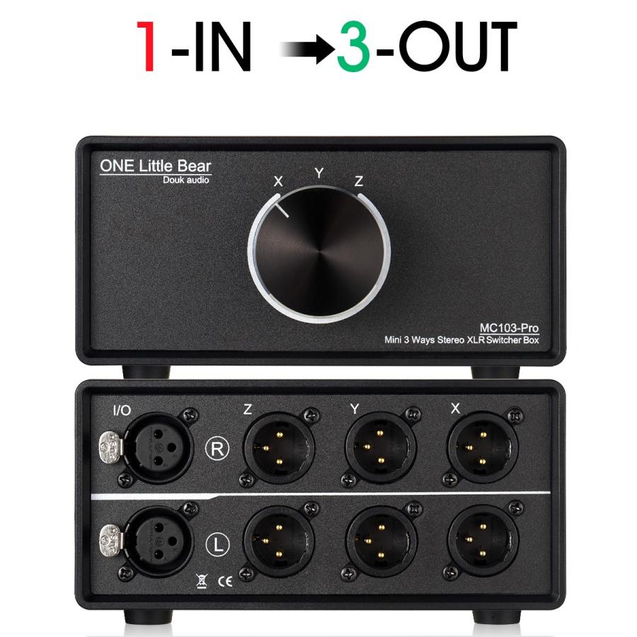 1（3）-IN-3（1）-OUT XLR バランス オーディオ コンバータ ステレオパッシブセレクタスイッチャー