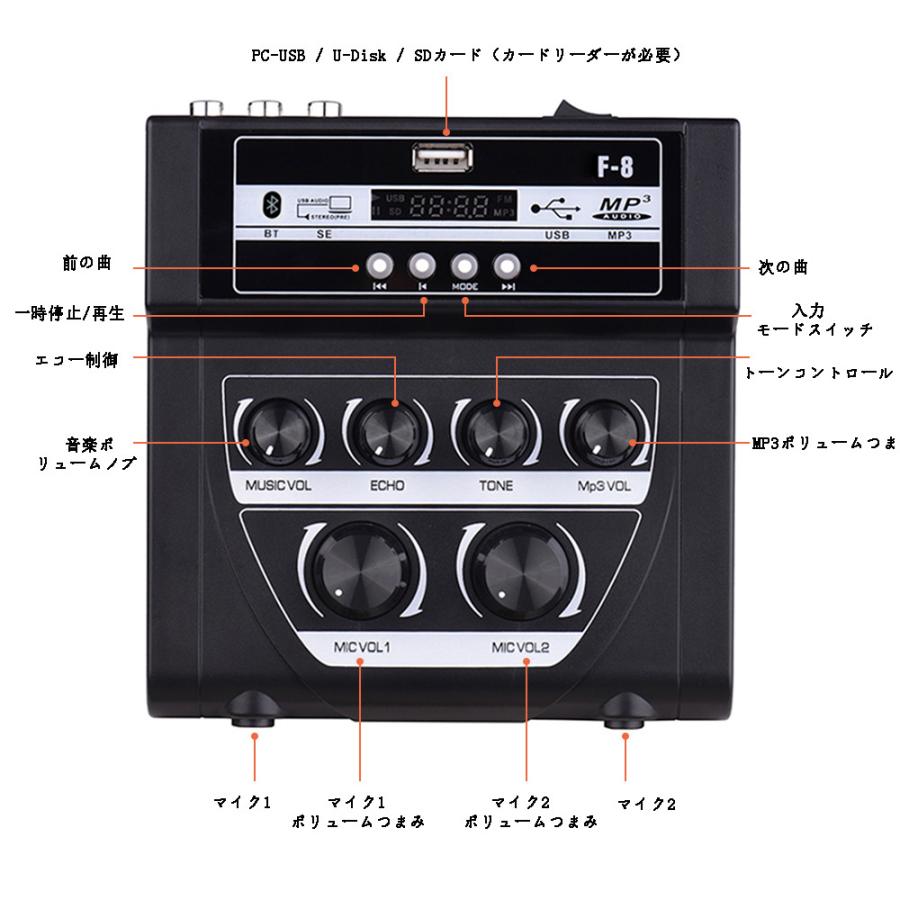 Mini カラオケ ミキサー マイク ステレオ オーディオ エコー Mini カラオケ ミキサー マイク ステレオ オーディオ エコー