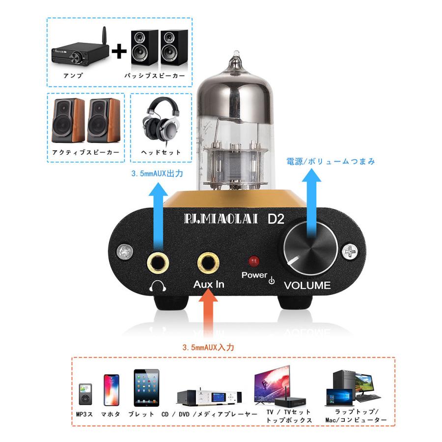 ホームステレオシステム用 Mini HIFI 真空管 6N3 ヘッドフォン