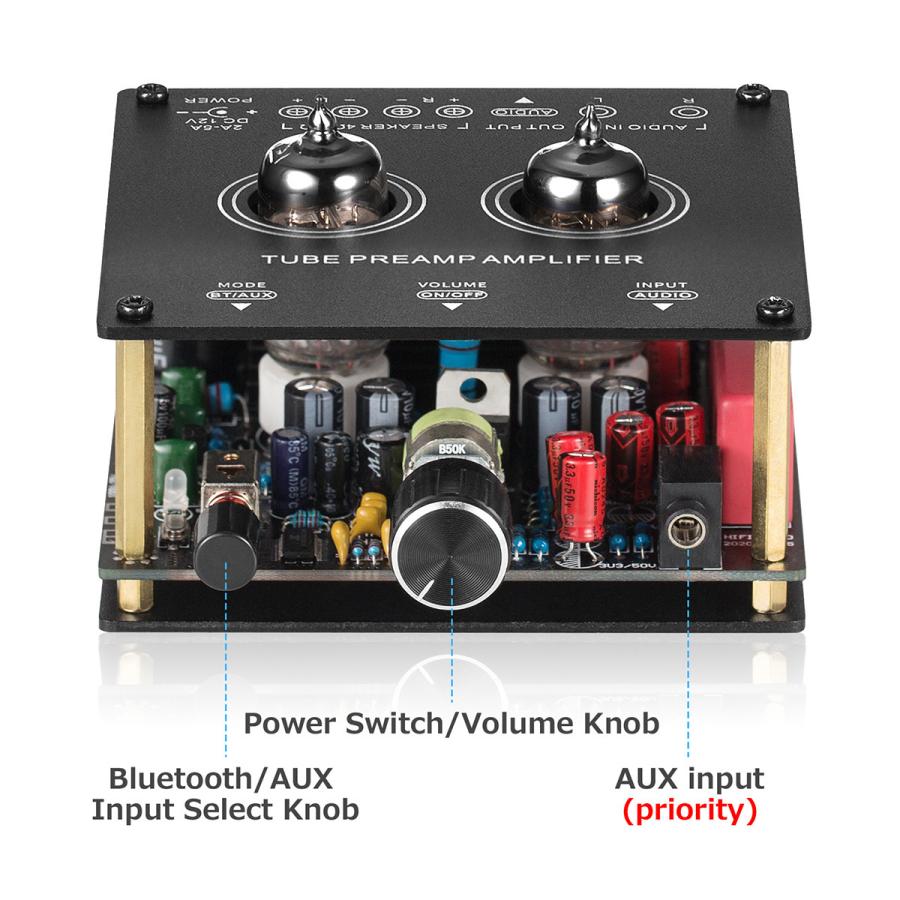 Mini 真空管アンプ Bluetooth レシーバー HiFi チューブ プリアンプ 