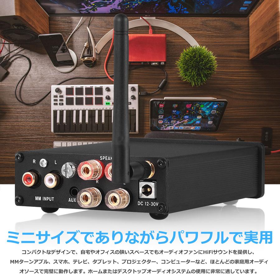 Mini MM Phono ターンテーブル用 ホーム ステレオ アンプ 105W