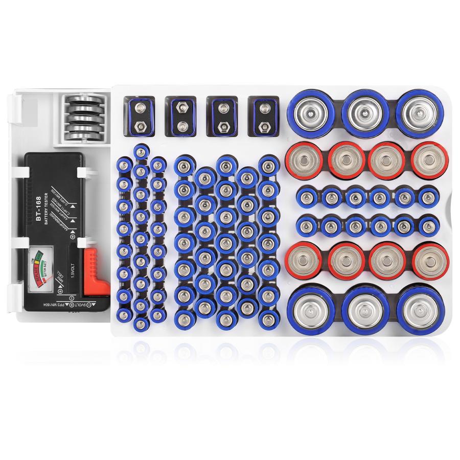 TOYOSO カバー付き 電池収納ケース 残量測定器 単四/単三/単二/単一