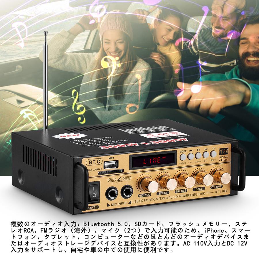 Bluetooth デジタルアンプ ステレオ ホーム/カー オーディオ