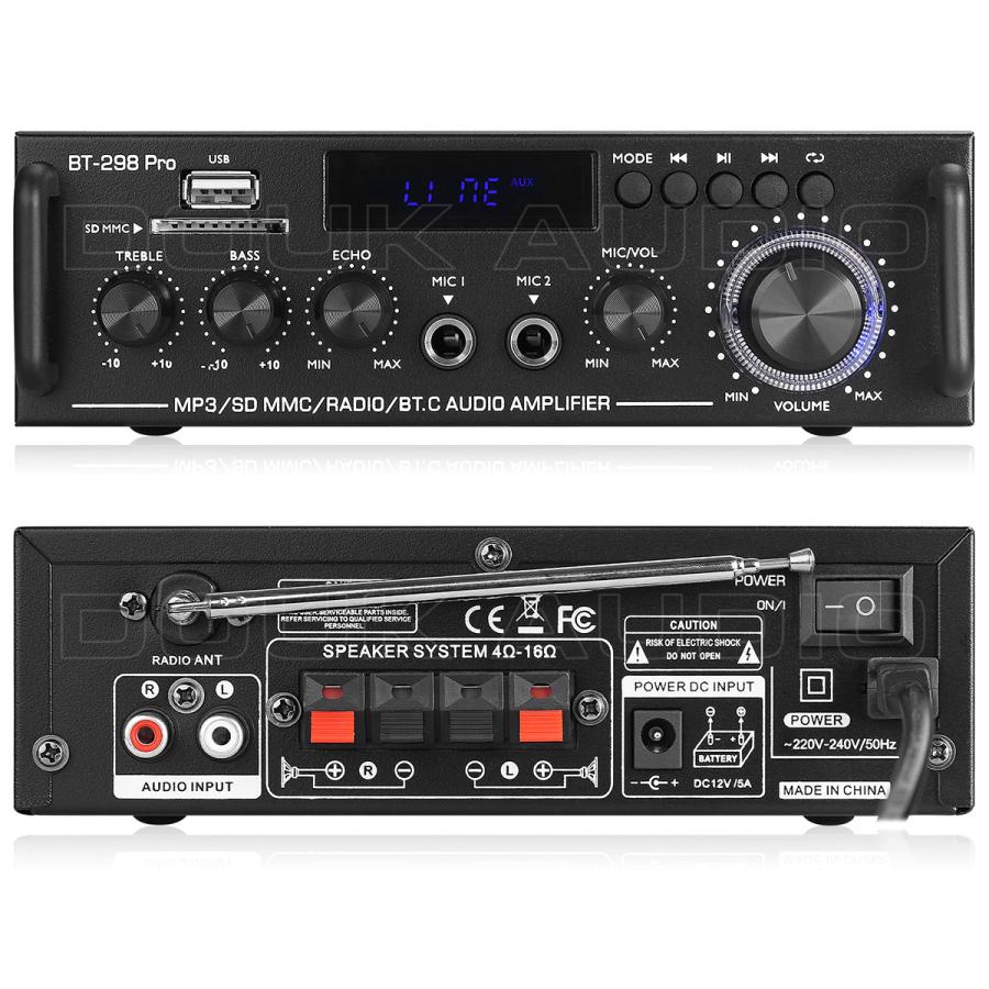 デュアル MIC Bluetooth 5.0 パワーアンプ ステレオ USB デュアル MIC Bluetooth 5.0 パワーアンプ ステレオ USB