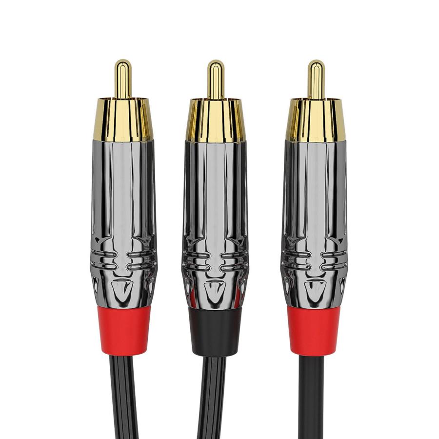 Nobsound Douk Audio OFC RCAケーブル 1 RCA to 2 RCA ステレオオーディオ変換ケーブル Y分配ケーブル 24K金メッキ端子 2M｜tysj-online｜12