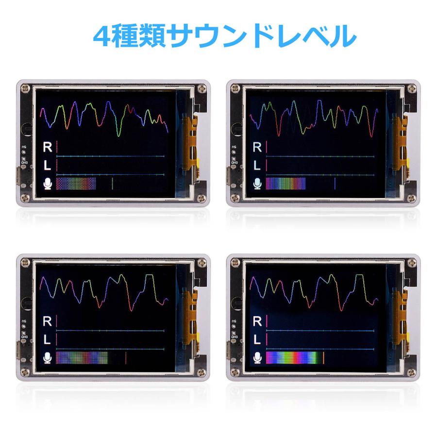MIC LINE サウンドレベルメーター クロック ステレオ オーディオ