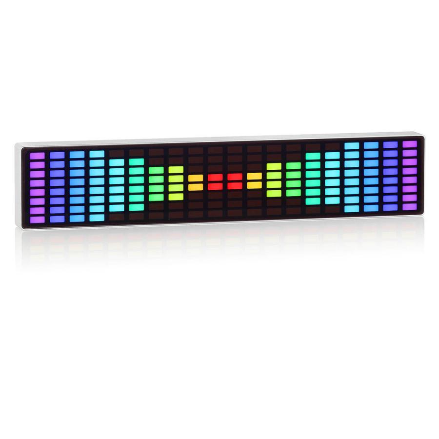 ポータブル RGB LED サウンドレベルメーター クロック MIC