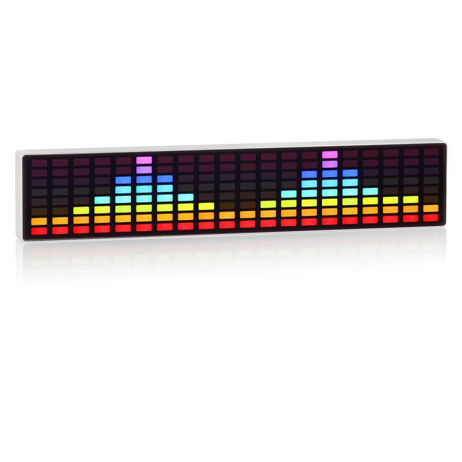 ポータブル RGB LED サウンドレベルメーター クロック MIC