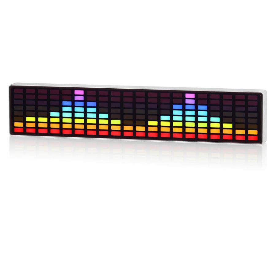 ポータブル RGB LED サウンドレベルメーター クロック MIC
