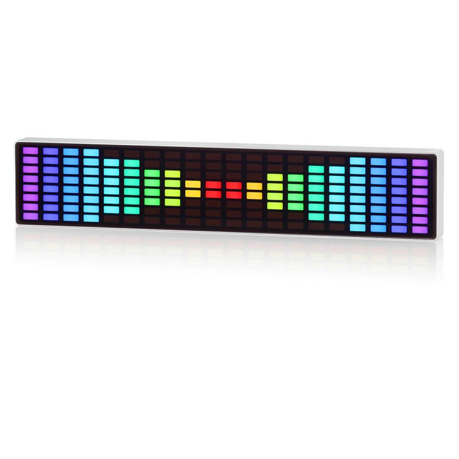 ポータブル RGB LED サウンドレベルメーター クロック MIC