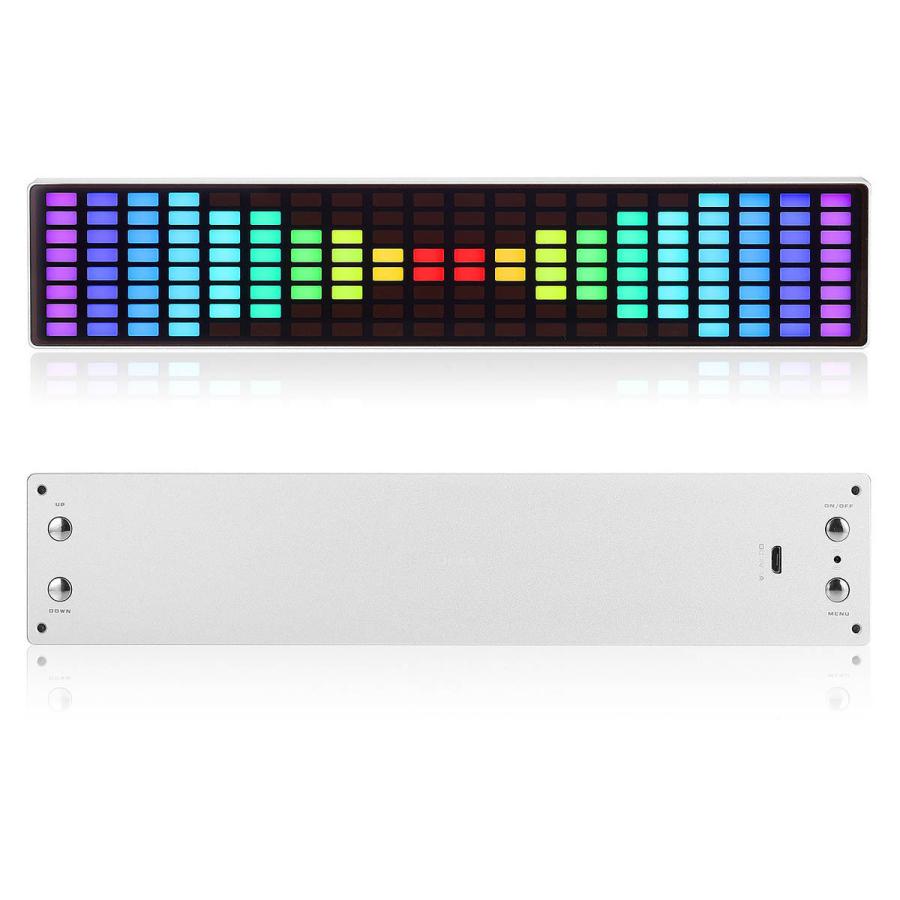 ポータブル RGB LED サウンドレベルメーター クロック MIC