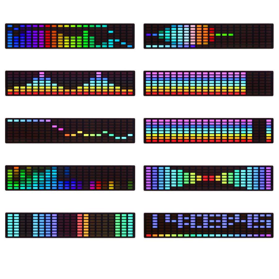 ポータブル RGB LED サウンドレベルメーター クロック MIC