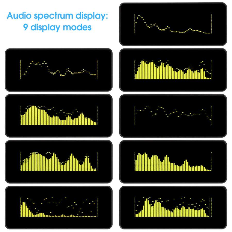 OLED 256×64 サウンドレベルメーター 音楽 スペクトラム アナライザー ドット マトリックス VU デジタル時計｜tysj-online｜18