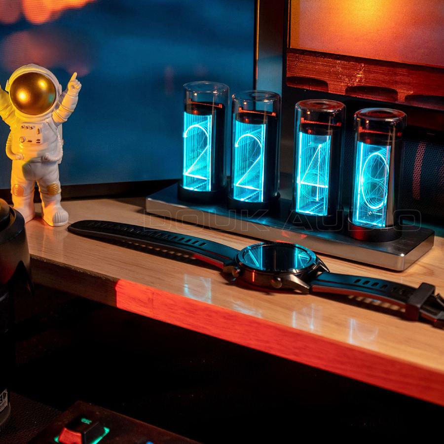 ヴィンテージ LED ニキシー管風 時計 デジタル ディスプレイ APP ヴィンテージ LED ニキシー管風 時計 デジタル ディスプレイ APP