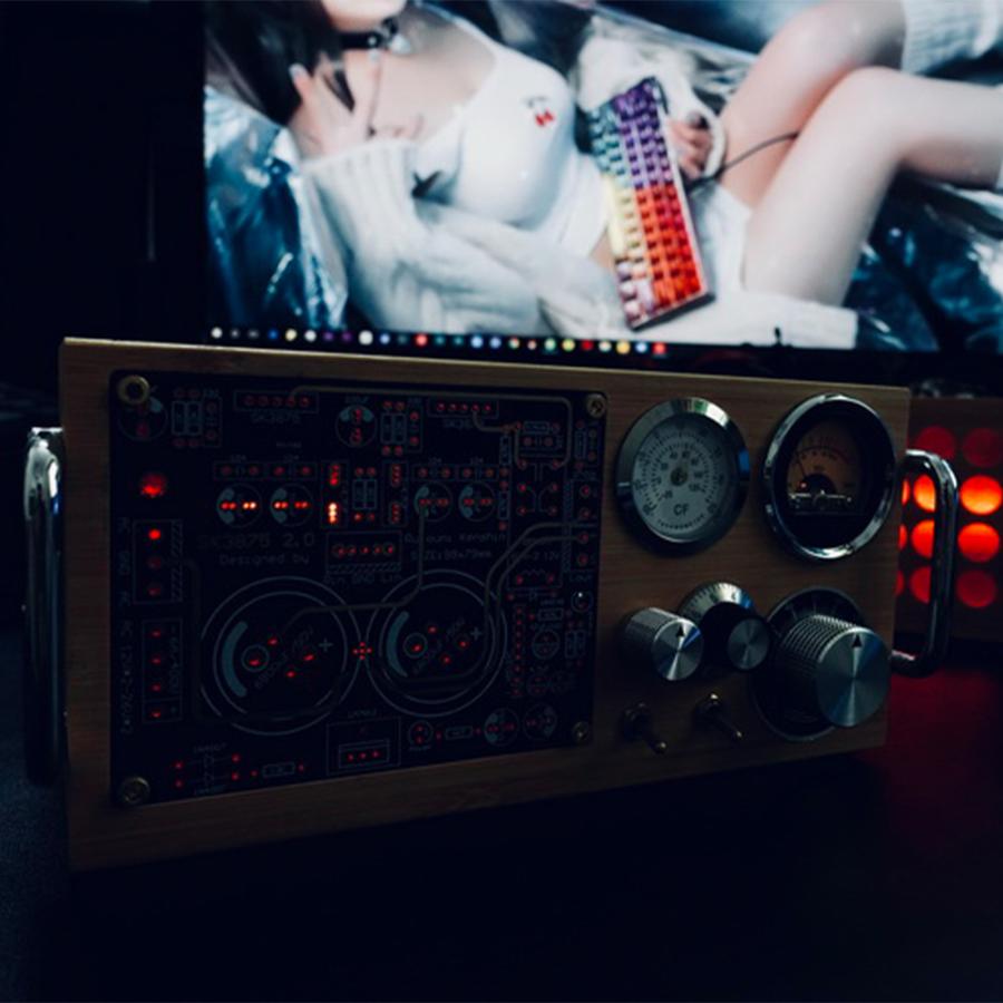 レトロ VUメーター 音楽スペクトル MIC ピックアップ ライト