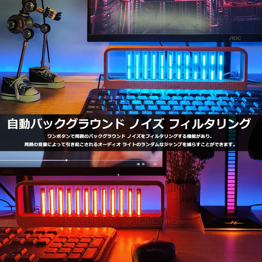 RGB LED チューブ MIC ピックアップ サウンド レベル メーター ミュージック スペクトラム ホーム デコレーション インジケーター_4
