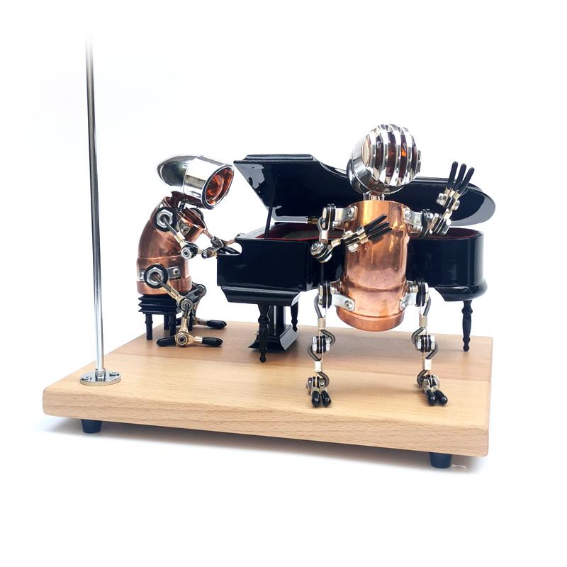 LED ロボット 金属 装飾 手作り オルゴール テーブルナイト ライト デスクトップ ギフトの画像