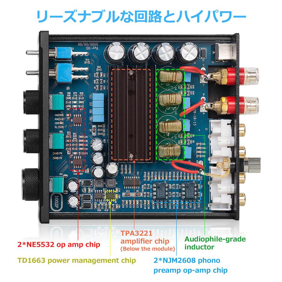 Nobsound 1002P Mini ステレオデジタル パワーアンプ ホーム Nobsound 1002P Mini ステレオデジタル パワーアンプ ホーム