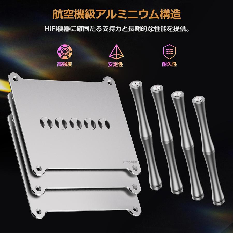 Ampapa BK1 デスクトップ HiFi スタンド: A1 D1 Q1 ばどのシリーズ対応 アルミニウム製 パッシブ冷却 航空機グレード技術 デスクトップ オーディオシステムの画像