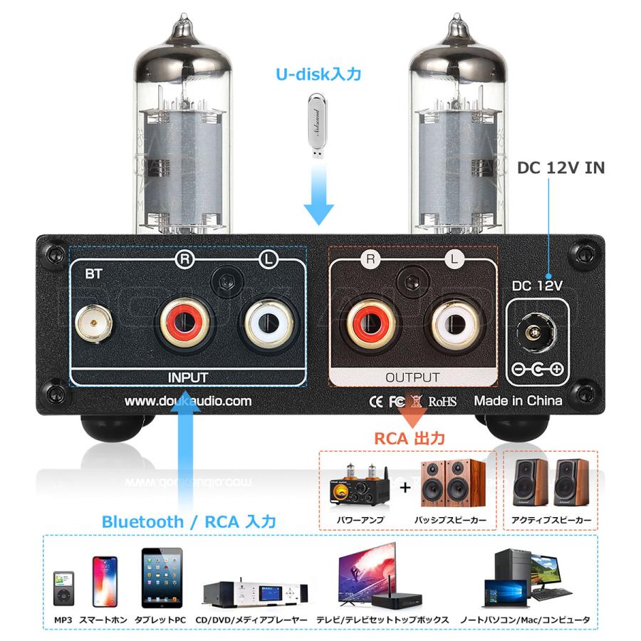 Mini P6-Mini 6A2 Bluetooth 5.0 真空管 プリアンプ スピーカー