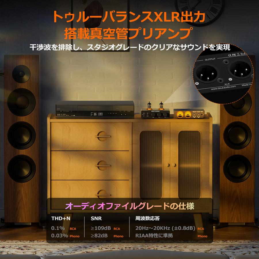 Nobsound P7 高品位フォノステージ: ECC83 真空管 / NE5532 OP交換可能