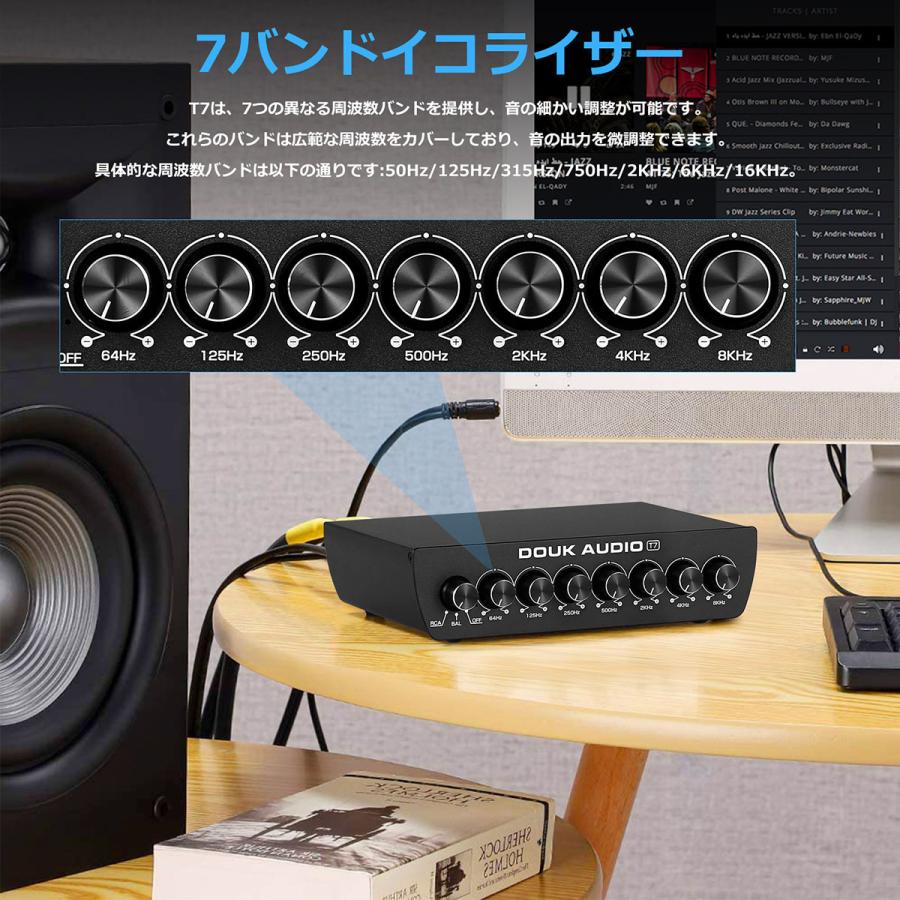 Nobsound T7 7-Band イコライザー バランス XLR / RCA ホーム アンプ用