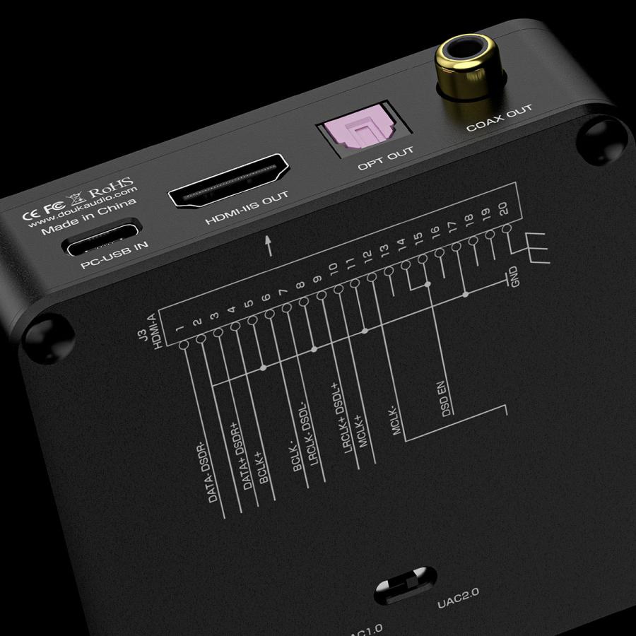 Douk Audio U2 PRO USB デジタルインターフェース XMOS XU316搭載 光/同軸/I2S出力 DSD512対応 オシレーター交換可能 UAC1.0/2.0切替 PC/スマホ/PS5/Switch対応の画像