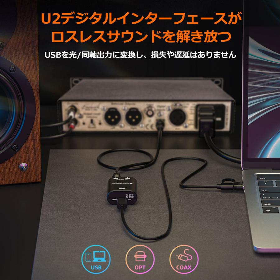 Nobsound U2 コンパクト USB デジタルインターフェイス 光/同軸 SPDIF