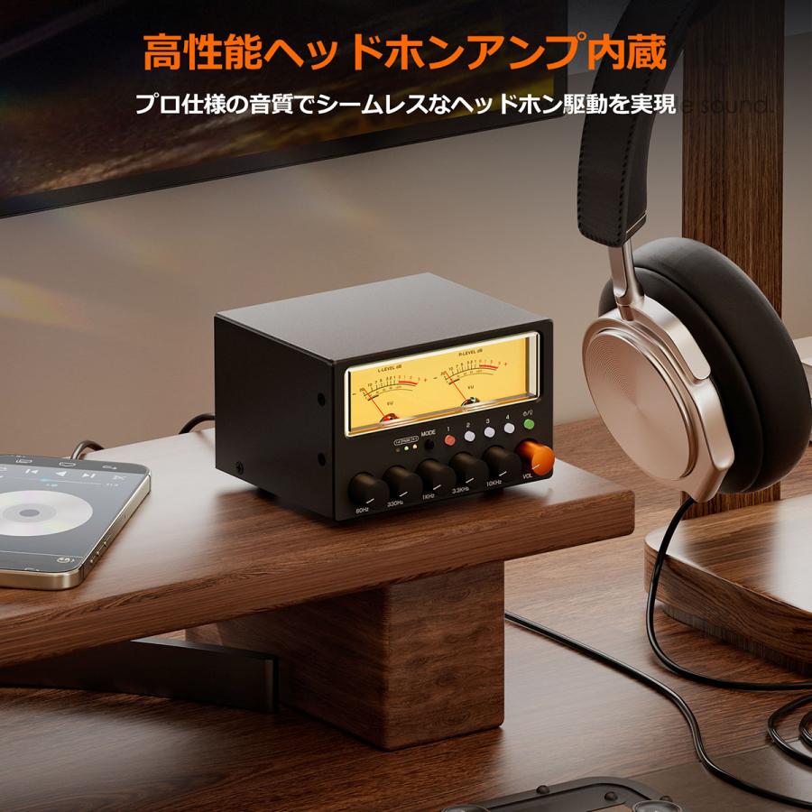 Nobsound D5 4WAYオーディオセレクター： 5バンド EQ搭載 ノイズ対策