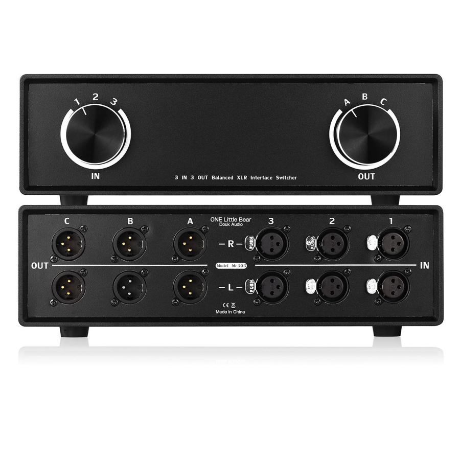 Nobsound パッシブ 3-IN-3-OUT XLR バランス ステレオ オーディオ
