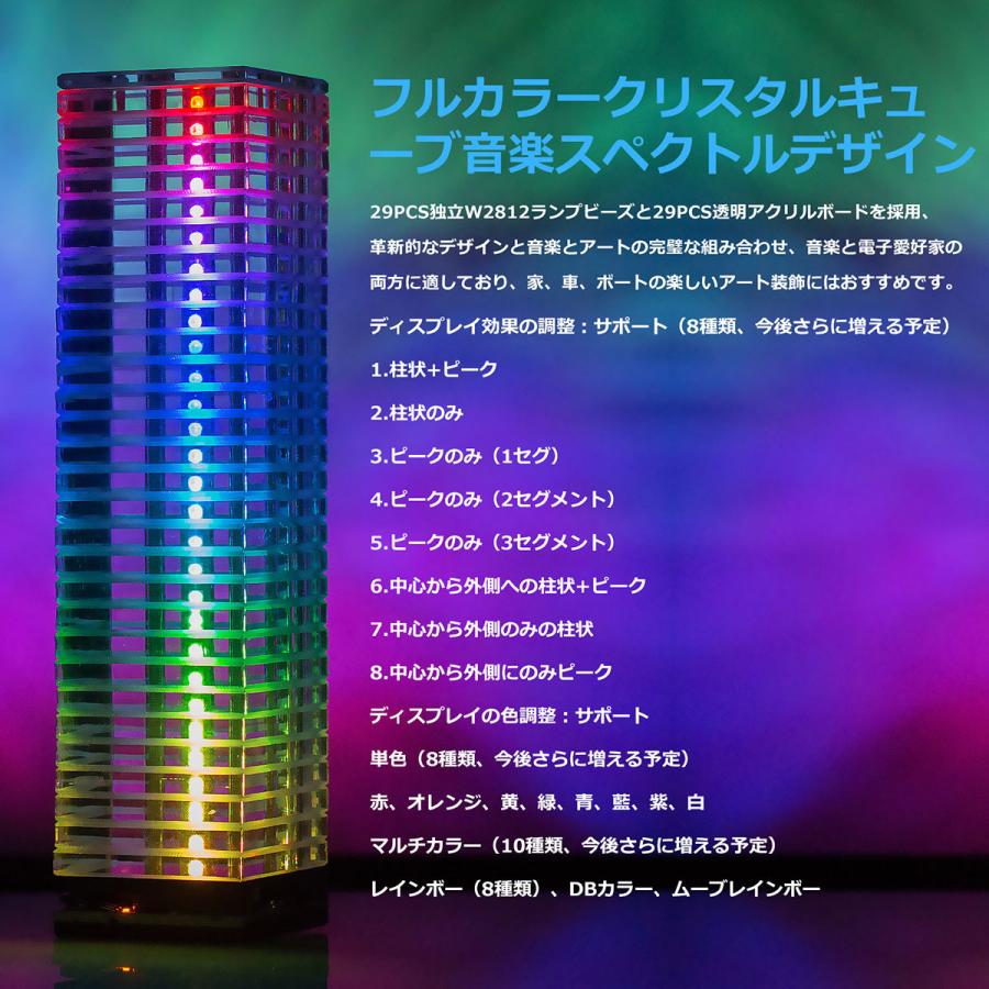 クリスタルキューブ MIC / LINE Music スペクトラム アナライザー LED