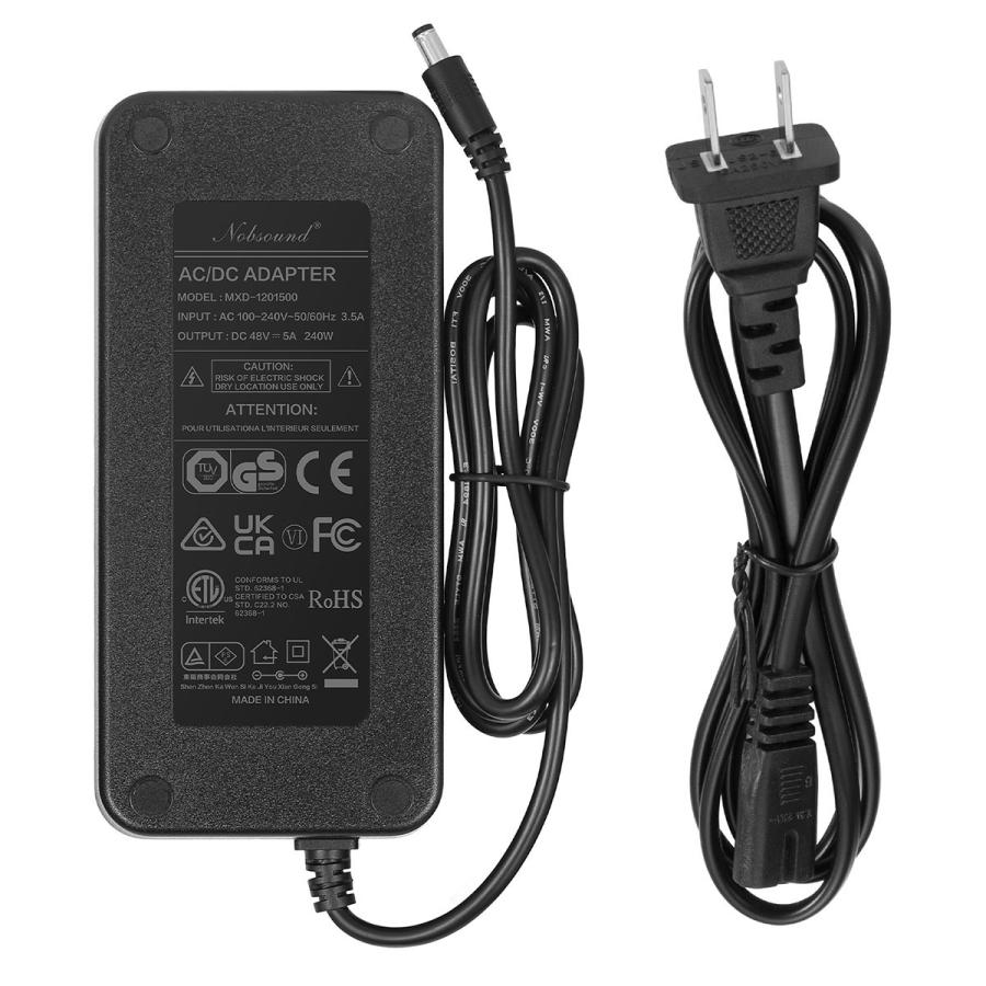 Nobsound 240W 48V/5A DC電源アダプター 充電器 ACアダプター 100-240V