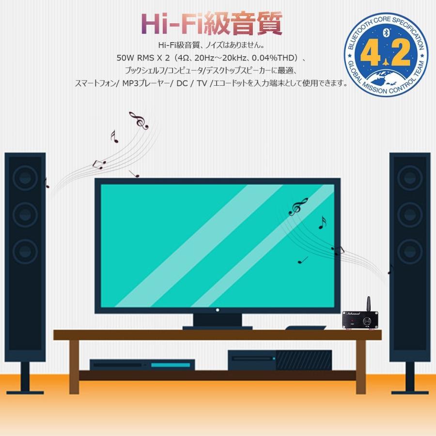 Nobsound 100W Bluetooth 4.2 Mini デジタル アンプ ステレオ Hi