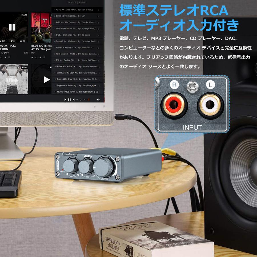 Nobsound HiFi Nobsound NS-13G デジタル パワーアンプ ステレオ デスクトップオーディオアンプ トーンコントロール 200W｜tysj-shop｜07