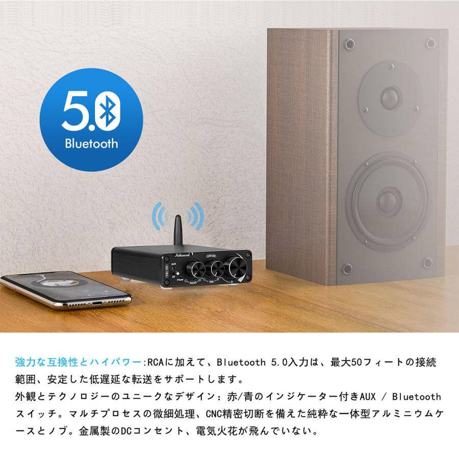 2021 Nobsound NS-15G Mini Bluetooth デジタルアンプ HiFi ステレオ オーディオ パワーアンプ 100W + 100W｜tysj-shop｜08