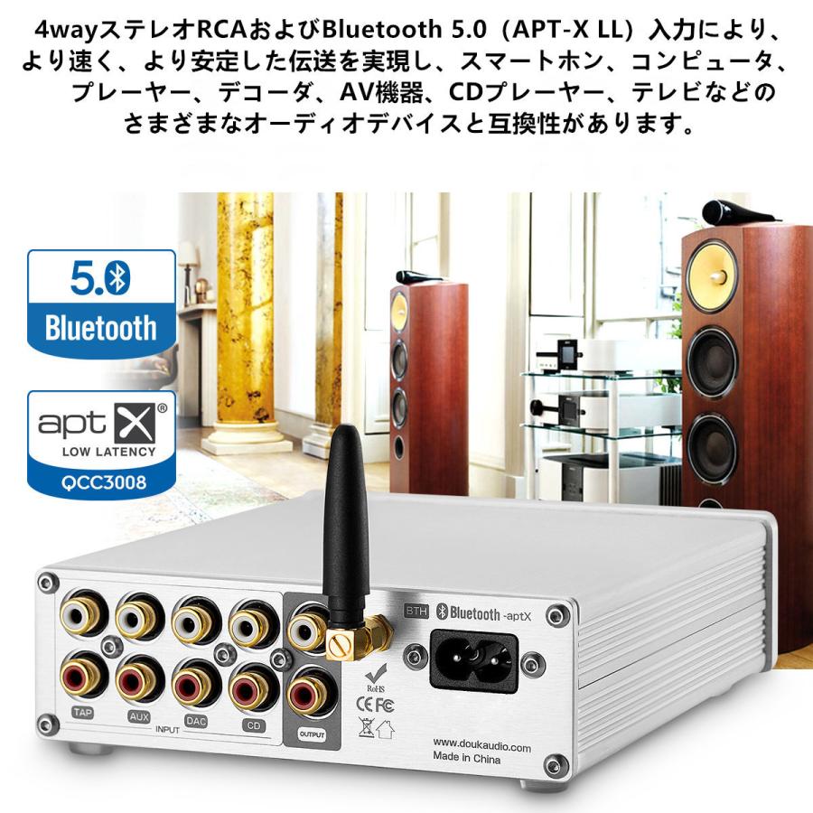 Nobsound NS-08P Bluetooth 5.0 ステレオ オーディオ プリアンプ HiFi ベース APTX-LL｜tysj-shop｜03