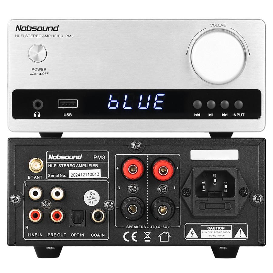 Nobsound PM3 デジタルアンプ DAC内蔵 ブルートゥース5.0 光 デジタル