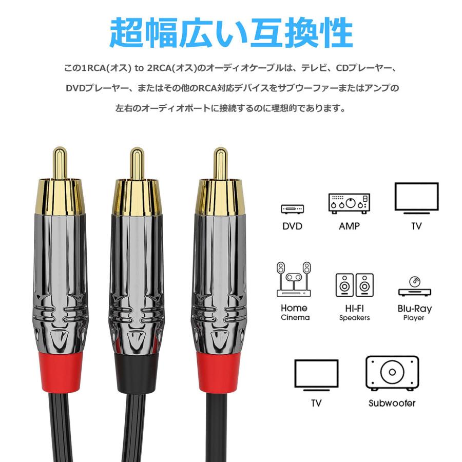 Nobsound Douk Audio OFC RCAケーブル 1 RCA to 2 ステレオオーディオ