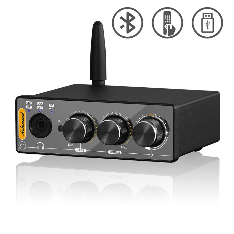 Receptor Bluetooth 5.0 Nobsound Q4 - Convertidor DAC USB/Óptico/Coaxial, Salida RCA Y Para Auriculares, HiFi Para Música