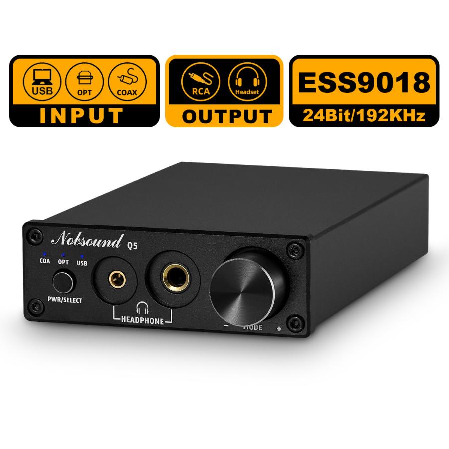 ESS9018 USB DAC OPT / COAX デジタル アナログ コンバーター ヘッドフォンアンプ 24Bit/192 kHz