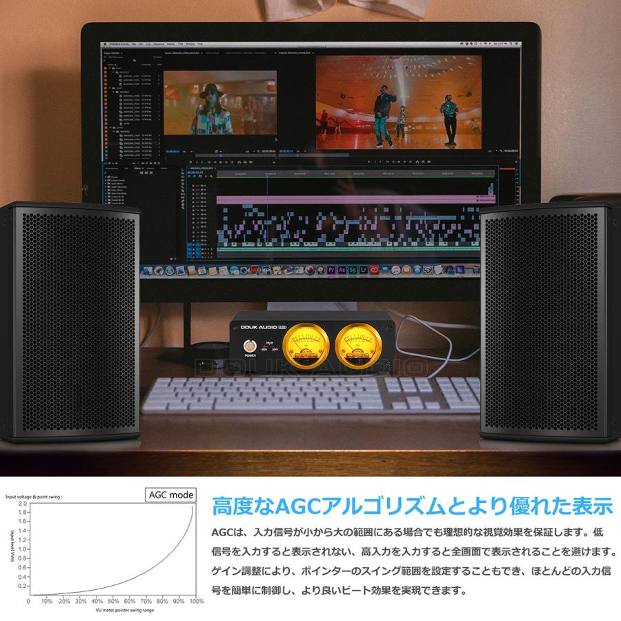 Douk Audio VU22 デュアルアナログ VUメーター ディスプレイ DB パネルMIC+LINE サウンドレベルメーター｜tysj-shop｜05