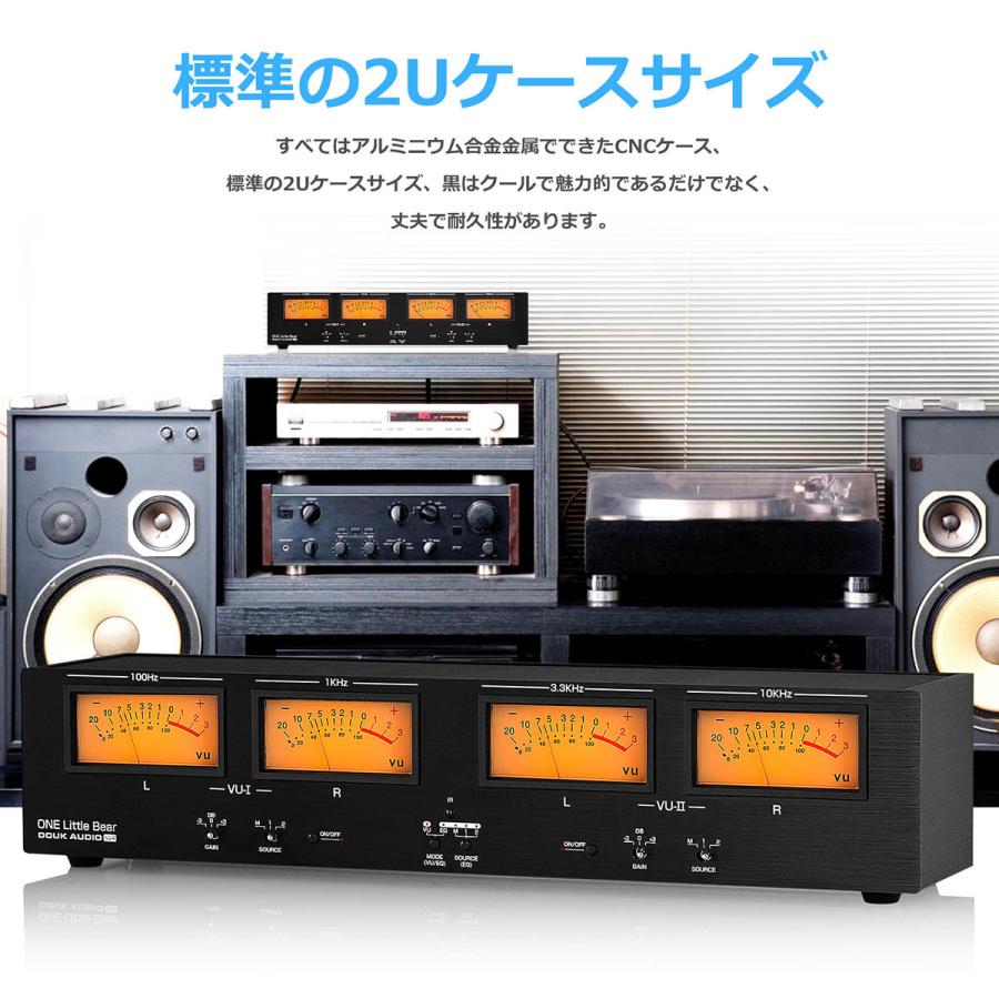 MIC LINE アナログ 4つ VUメーター サウンド レベル ディスプレイ RCA