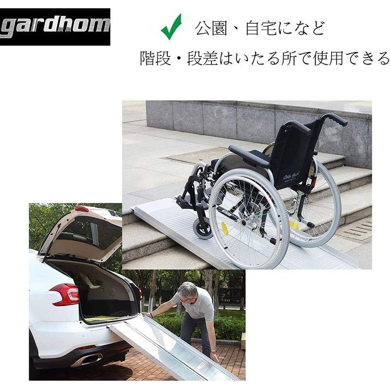 アルミスロープ 61cm 荷重272kg 歩行支援スロープ 介護 Gardhom 台車用 移動 車椅子用