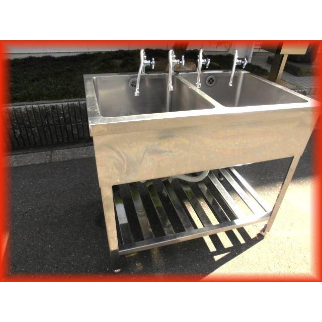 シンク 業務用 2槽シンク 流し台 ステンレス 900×600mm 蛇口付き シンク 業務用 2槽シンク 流し台 ステンレス 900×600mm 蛇口付き